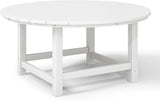 WestinTrends Malibu Low Outdoor HDPE Round Patio Coffee Table, White - Photo 7