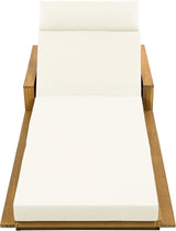 Merax Acacia Wood Patio Chaise Lounge Set of 2, Outdoor Reclining Chairs with 4-Position Adjustable Backrest - Photo 6