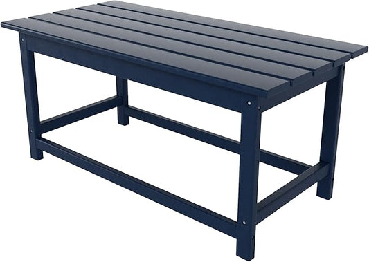 WO WESTIN OUTDOOR HDPE Laguna Outdoor Poly Adirondack Coffee Table, Navy Blue