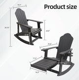 Adirondack Rocking Chair Set of 2, Weather-Resistant and Durable - Photo 3
