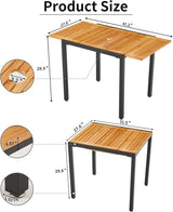 31 to 47-Inch Expandable Outdoor Dining Table, Adjustable Rectangle Patio Table with Umbrella Hole for 4-6 Person - Photo 5