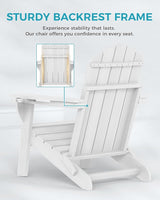 Adirondack Chairs Set of 2, Wood Texture Fire Pit Chairs, Plastic Adirondack Chairs with 2 Cup Holder - Photo 5