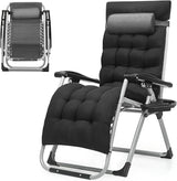 Zero Gravity Chair, Portable Folding Reclining Lounge Chairs with Adjustable Cushion and Cup Holder Trays for Outdoor - Photo 1