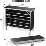 VINGLI 43" Portable Bar Table, 3-Tier Shelves, Carry Bag，Mobile Bar Table for Events, Party, Camping, Picnic, Tradeshow - Photo 3