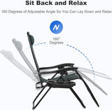 Nazhura Set of 2 Relaxing Recliners Patio Chairs Adjustable Steel Mesh Zero Gravity Lounge Chair Beach Chairs with - Photo 4