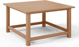WestinTrends Malibu Low Outdoor HDPE Square Patio Coffee Table, Teak - Photo 7