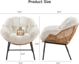 ONBRILL Outdoor Egg Chair, Indoor Lounge Chair for Patio, Bedroom, Living Room, Porch - Beige - Photo 2