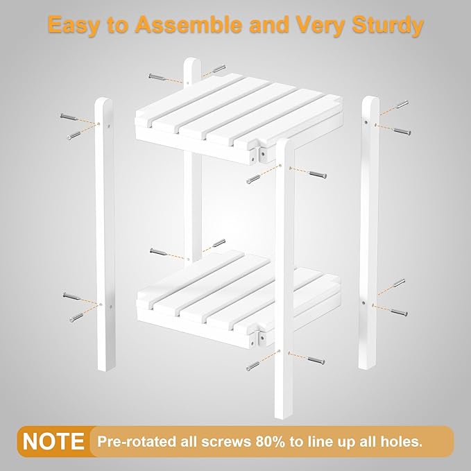 Outdoor Side Table, 26-Inch Tall Adirondack Patio Side Table, All-Weather HDPE Outdoor End Table for Porch Deck Balcony Pool, Easy Maintenance, White