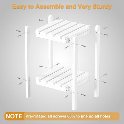 Outdoor Side Table, 26-Inch Tall Adirondack Patio Side Table, All-Weather HDPE Outdoor End Table for Porch Deck Balcony Pool, Easy Maintenance, White