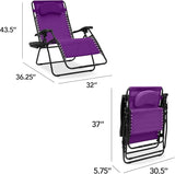 Best Choice Products Oversized Zero Gravity Chair, Folding Outdoor Patio Lounge Recliner w/Cup Holder Accessory Tray - Photo 2