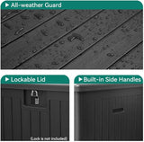 YITAHOME XL 150 Gallon Large Deck Box, Outdoor Storage for Patio Furniture Cushions, Garden Tools, Waterproof - Photo 4