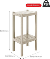 Costaelm Outdoor Side Table, 2-Tier Small Patio Coffee Tables for Outside, Outdoor End Tables for Patio - Photo 2