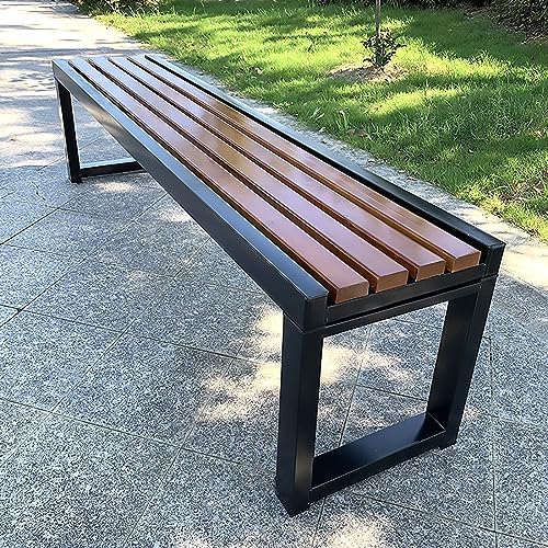 Weather Resistant Outdoor Metal Garden Bench - Stylish No Backrest Design for Patios & Gardens - Durable 100/120/150 cm Furniture for Outdoor Relaxation