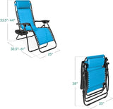 Best Choice Products Set of 2 Adjustable Steel Mesh Zero Gravity Lounge Chair Recliners w/Pillows and Cup Holder Trays - Photo 2