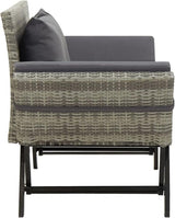 Patio Bench with Cushions, Outdoor Sunbed, Cushion Cover Removable, Garden Bench, Easy to Clean for Patio, Garden, Patio - Photo 4