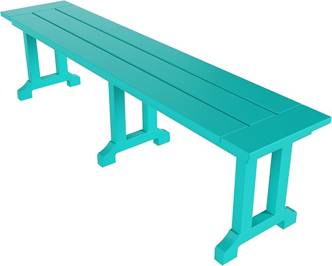 WO WESTIN OUTDOOR HDPE Laguna Trestle 65" Bench,Turquoise