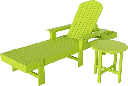 WestinTrends Dylan 2 Piece Adirondack Reclining Chaise Lounge with Arms Lime