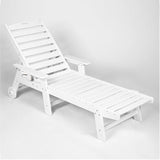 Lounge Chair Outdoor with Wood Texture, Oversized Chaise Lounge Chairs Outside with 5-Position Adjustable Backrest - Photo 4