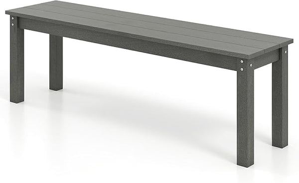 Moccha HDPE Outdoor Bench, 55" Patio Bench with Slatted Seat &750 Lbs Capacity, Weatherproof Outside Seating Furniture, 2-3 People Backless Garden Bench, Loveseat for Entryway, Porch, Lawn & Backyard