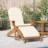 Acacia Wood Adirondack Garden Chair with Footrest and Cushion - Photo 1