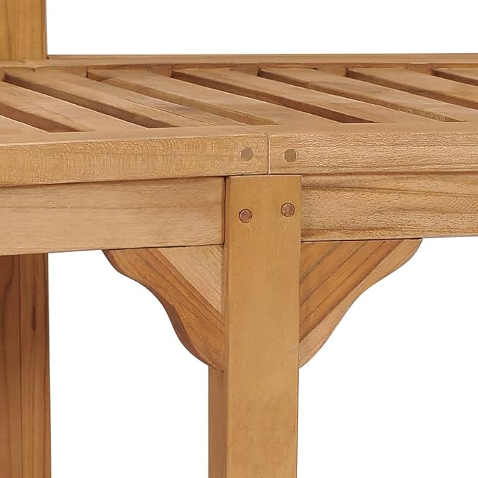 Banana Bench, Garden seat, Vintage Garden Wooden Bench, Bench with backrest and armrests for Patio, Garden, Yard, Lawn,70.9" Solid Teak Wood