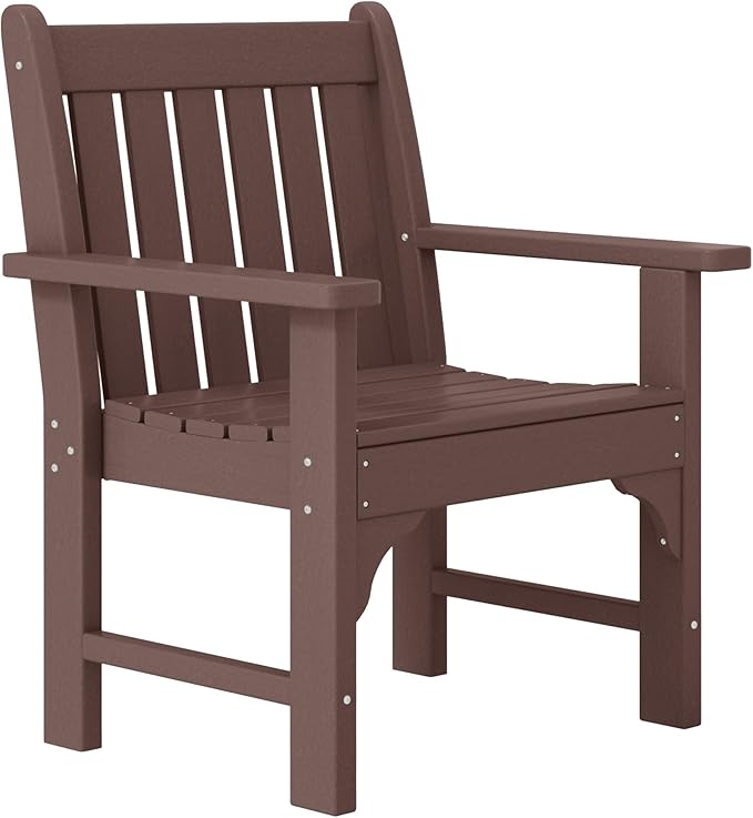 WestinTrends Malibu Outdoor Patio HDPE Adirondack Dining Arm Chair, Dark Brown