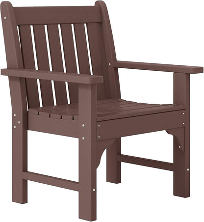 WestinTrends Malibu Outdoor Patio HDPE Adirondack Dining Arm Chair, Dark Brown