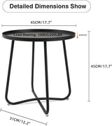 J.M.Deco Outdoor Side Table Set of 2, Small Round Patio Table Weather Resistant Steel - Photo 2