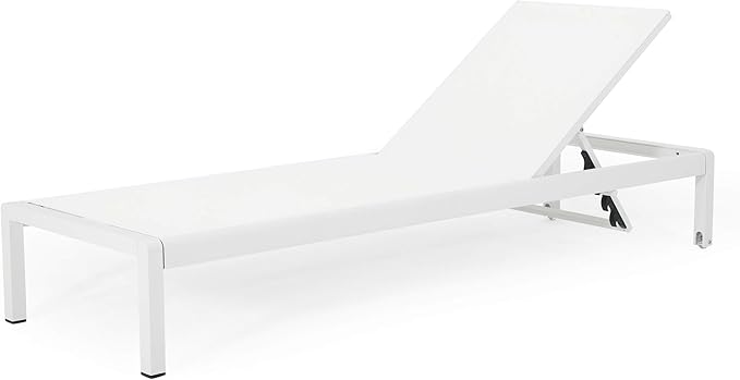 Cynthia Outdoor Chaise Lounge, White