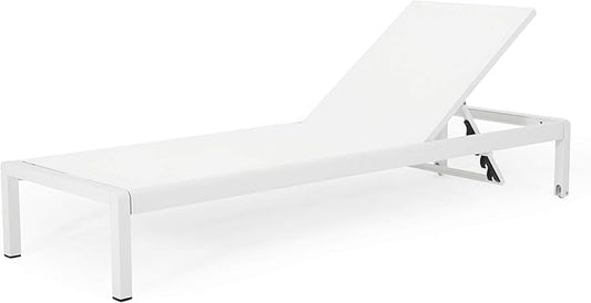 Cynthia Outdoor Chaise Lounge, White