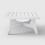 WestinTrends Avalon Modern Low Outdoor Patio Square HDPE Coffee Table, White - Photo 6