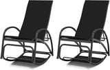 Giantex 2-in-1 Outdoor Rocking Chairs of 2, Convertible Lounge Chair with 4-Position Adjustable Backrest - Photo 1