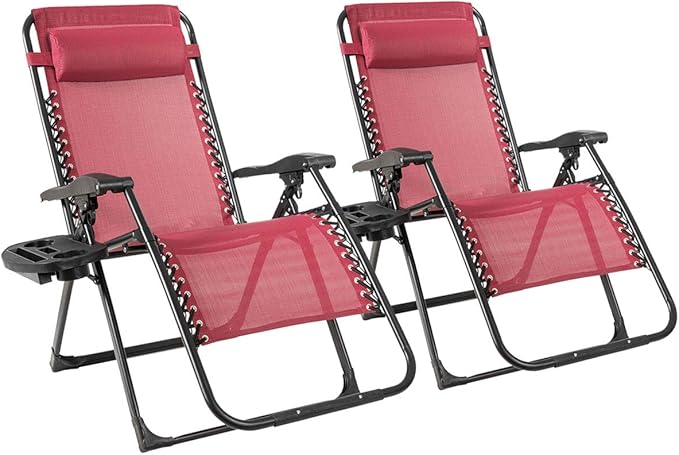 Goplus Oversized Zero Gravity Chair, XL-Extended Version, Outdoor Recliner w/Cup Holder & Detachable Headrest - Photo 1