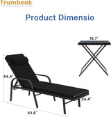 Patio Chaise Lounge Set 3 Pieces Pool Lounge Chairs - Photo 6