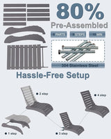 Pool Lounge Chairs, HDPE Adjustable Chaise Chairs with Headrest - Photo 8