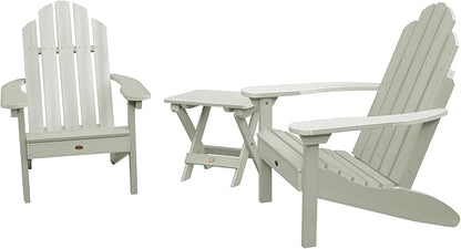 highwood 2 Classic Westport Adirondack Chairs with Folding Side Table, Eucalyptus