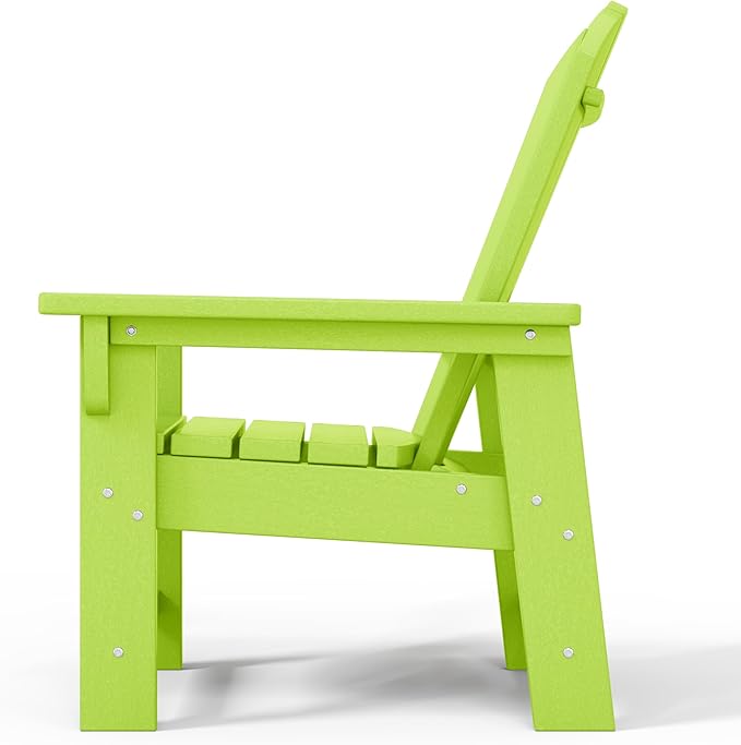 WestinTrends Malibu Kids Outdoor Adirondack Plastic Patio Chair (Set of 2), Lime