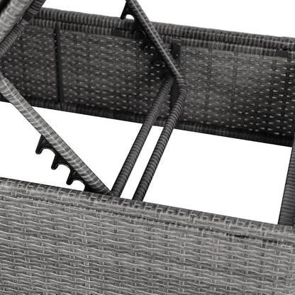 Patiorama Outdoor Patio Chaise Lounge Chair, Elegant Reclining Adjustable Pool Rattan Chaise Lounge Chair with Cushion, Grey PE Wicker, Steel Frame, Blue, Set of 4