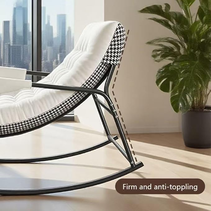 Oversized Rocking Chair with Cushion and Armrests, Lounge Rocker Recliner for Living Room, Bedroom, Patio, Porch - Photo 7