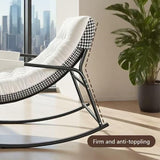 Oversized Rocking Chair with Cushion and Armrests, Lounge Rocker Recliner for Living Room, Bedroom, Patio, Porch - Photo 7