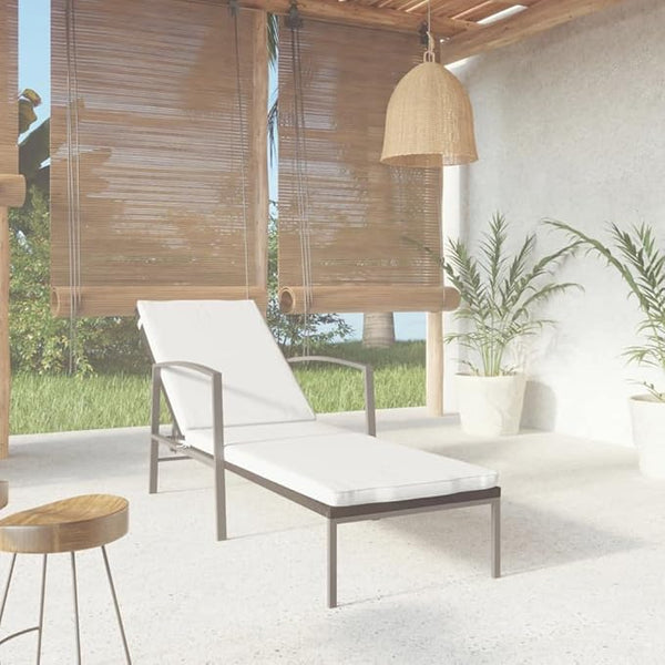 Sun Lounger with Cushions, Adjustable Backrest Outdoor Chaise Lounge for Patio Poolside - Photo 1
