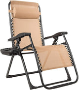 Goplus Oversized Zero Gravity Chair, XL-Extended Version, Outdoor Recliner w/Cup Holder & Detachable Headrest - Photo 1