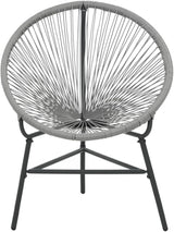 vidaXL Gray Moon Chair - Poly Rattan Patio Furniture - Water-Resistant Outdoor Chair with Powder-Coated Steel Frame for - Photo 5