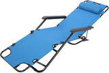 Folding Chaise, All Weather Outdoor Chaise Lounge, Waterproof Patio Chaise with Armrest Patio Lounge Chair for Beach - Photo 1