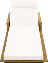 Merax Acacia Wood Patio Chaise Lounge Set of 2, Outdoor Reclining Chairs with 4-Position Adjustable Backrest - Photo 4