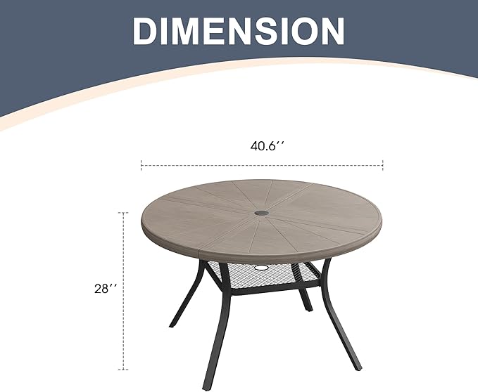 VICLLAX Round Patio Dining Table - Photo 3