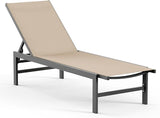 Outdoor Lounge Chair for Pool, Aluminum Chaise Lounge Chairs with 5-Position Recliner, Patio Lounge Chair for Backyard - Photo 1