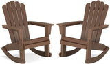 Psilvam Adirondack Rocking Chair Set of 2, Eco-Friendly Wood-Style Outdoor Patio Rocker - Heavy Duty 350 lbs Capacity - Photo 1