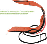 Outdoor Hammock Rocking Chaise Lounge Swing Chair, with Stand and Canopy, Porch Swing w/Soft Cushion Removable Headrest - Photo 5