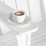 Costaelm 4-Piece Set Outdoor/Patio Poly Adirondack Chairs with a Coffee and a Side Table (2 Seater), White - Photo 4